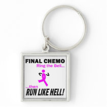 Final Chemo Run Like Hell - Breast Cancer Keychain