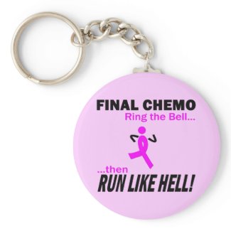 Final Chemo Run Like Hell - Breast Cancer keychain