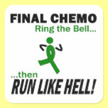 Final Chemo Run Like Hell - Kidney Cancer Square Stickers