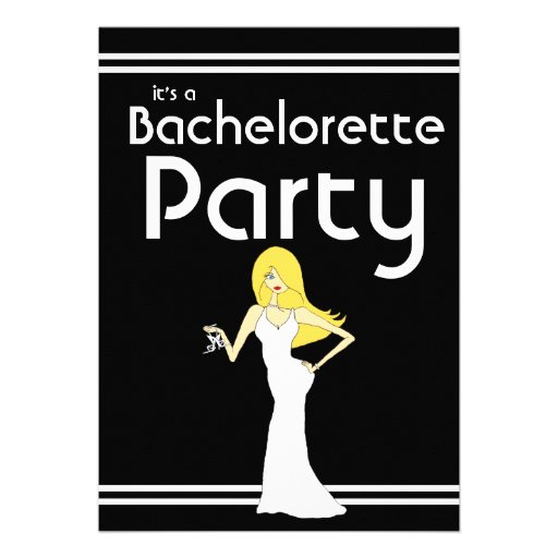 Final Fling Before The Ring Blonde Haired Bride Invitations