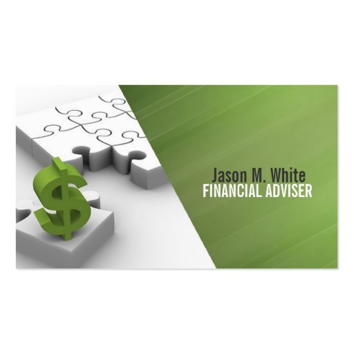 Financial Adviser, Money Consultant, Counsel Business Card Template (front side)