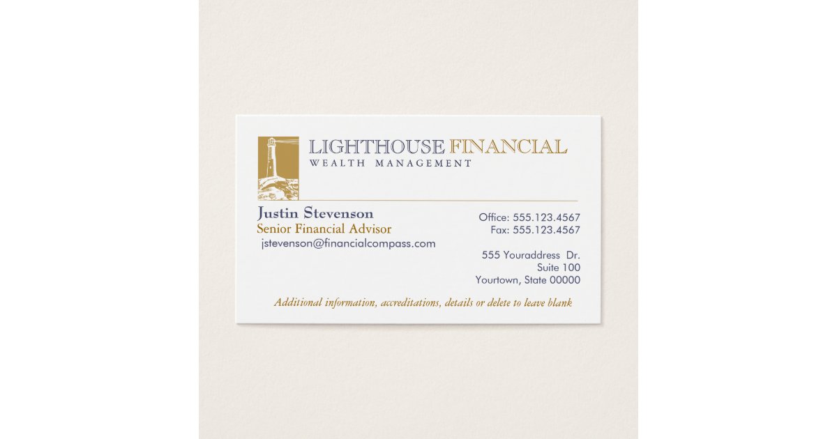 Financial Advisor Business Card Zazzle