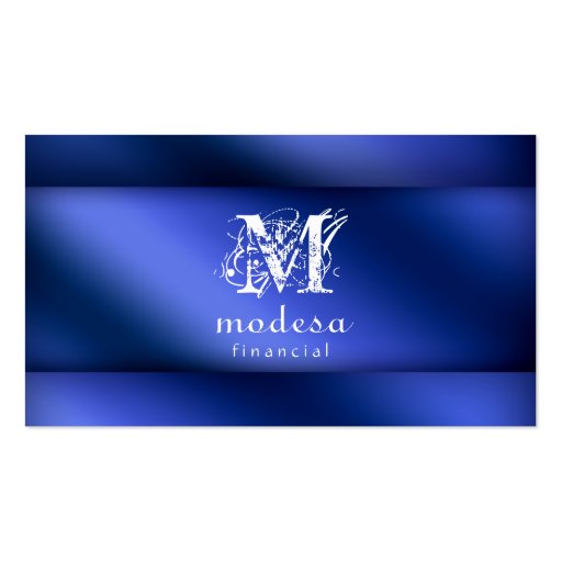 Financial Business Cards Blue Metallic (front side)