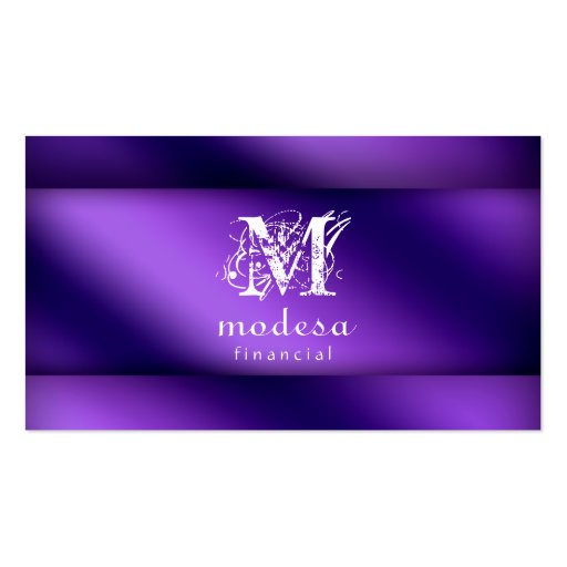 Financial Business Cards Purple Metallic (front side)