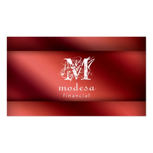Financial Business Cards Red Metallic (front side)