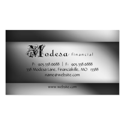 Financial Business Cards Silver (back side)
