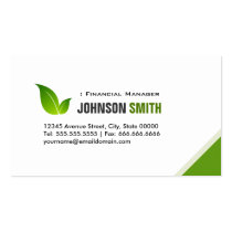 Financial Manager - Elegant Modern Green Business Cards