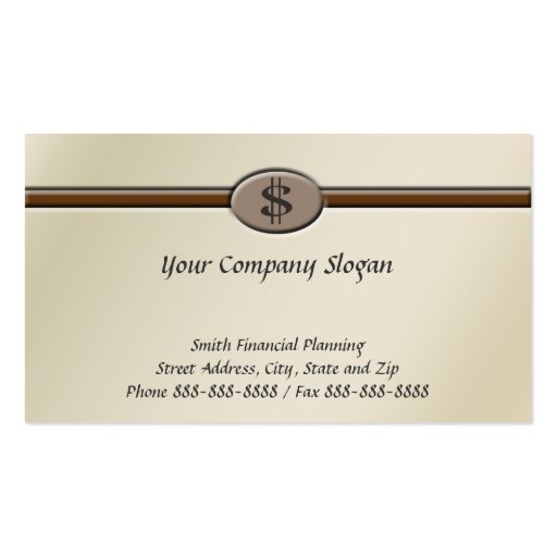 Financial Planner Business Card (back side)