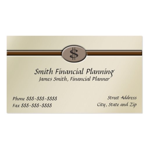 Financial Planner Business Card (front side)