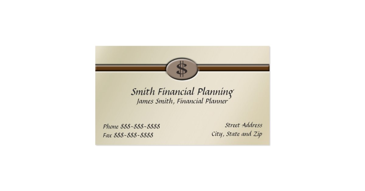 Financial Planner Business Card Zazzle