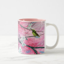 Finch Amongst the Cherry Blossoms Mug