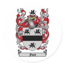 FINCH FAMILY CREST -  FINCH COAT OF ARMS stickers