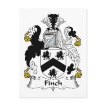 Finch Family Crest postcards
