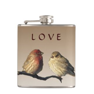 Finches Bird Love Wedding Flask