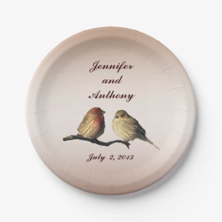 Finches Wedding 7 Inch Paper Plate