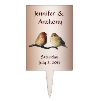 Finches Wedding Cake Topper