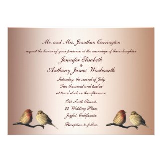 Finches Wedding Custom Invitations