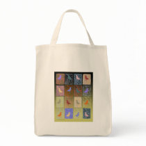 finches with molded paper canvas bags