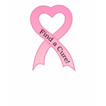 Find a Cure Breast Cancer Ribbon Ladies T-Shirt