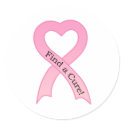 Find a Cure Breast Cancer Ribbon Sticker by pinkribbonshirts Find a Cure Breast Cancer Ribbon Sticker
