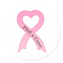 Find a Cure Breast Cancer Ribbon Sticker by pinkribbonshirts Find a Cure Breast Cancer Ribbon Sticker