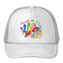 Find A Cure Colorful Cancer Ribbons Hats