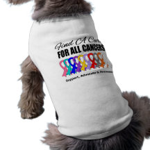 Find a Cure Ribbons For All Cancers Doggie T-shirt