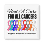 Find a Cure Ribbons For All Cancers magnets
