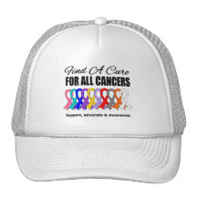 Find a Cure Ribbons For All Cancers Mesh Hats