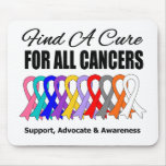 Find a Cure Ribbons For All Cancers Mousepads