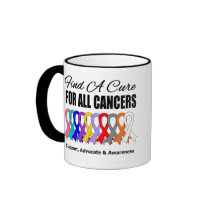 Find a Cure Ribbons For All Cancers Mug