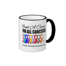 Find a Cure Ribbons For All Cancers Mug