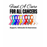 Find a Cure Ribbons For All Cancers T Shirt