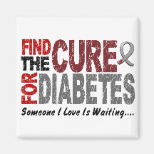 Find The Cure 1 DIABETES T-Shirts & Gifts Fridge Magnets