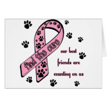 Find the Cure ~ Pawprint Greeting Cards