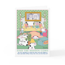 FIND THE HIDDEN COWS Birthday Greeting Cards