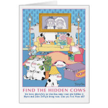 FIND THE HIDDEN COWS GREETING CARD