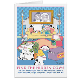 FIND THE HIDDEN COWS GREETING CARD