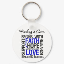 Finding a Cure For ALS Awareness v1 keychains by giftsforawareness Finding a Cure For ALS Awareness v1 keychains