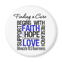 Finding a Cure For ALS Awareness v2 magnets by giftsforawareness Finding a Cure For ALS Awareness v2 magnets