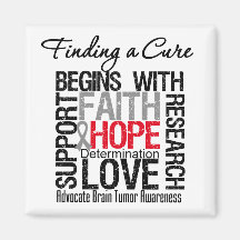 Finding a Cure For Brain Tumors Fridge Magnet
