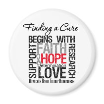 Finding a Cure For Brain Tumors Refrigerator Magnets