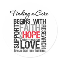 Finding a Cure For Brain Tumors Round Stickers