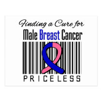 Finding a Cure For Male Breast Cancer PRICELESS Postcard