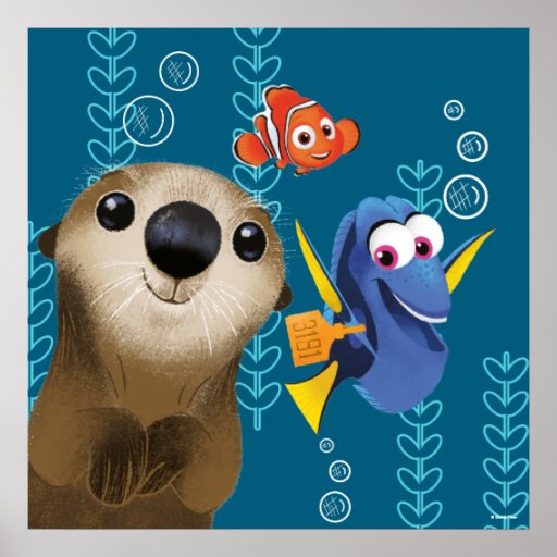 finding-dory-nemo-dory-otter-poster-zazzle