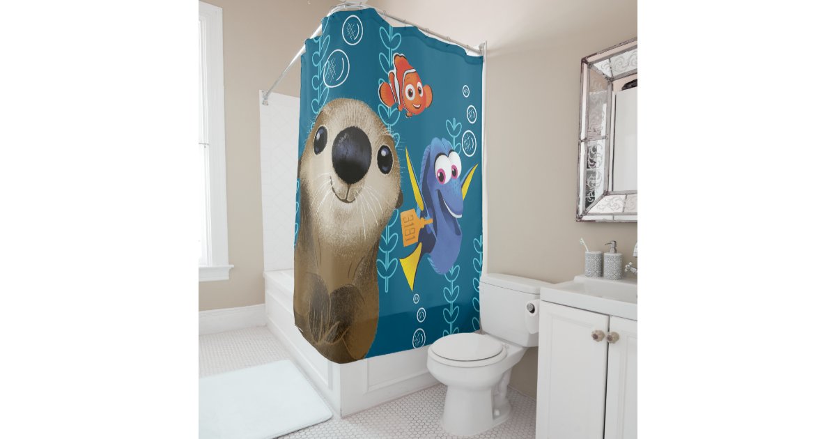 Finding Dory Nemo, Dory & Otter Shower Curtain Zazzle