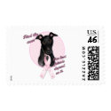 FindtheCure ~ Pink Ribbon Black Greyhound postage