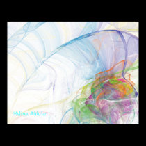Fine Art Abstract Digital Flame, Halima Ahkdar posters