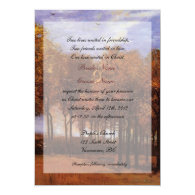 Fine art Christian fall wedding invitations Card
