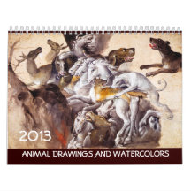 FINE ART COLLECTION  / Animal Drawings 2013 Wall Calendar